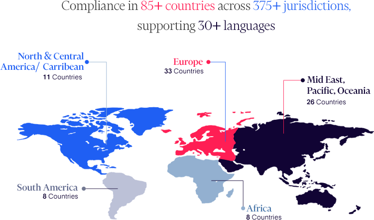 Replicon labor compliance software world map