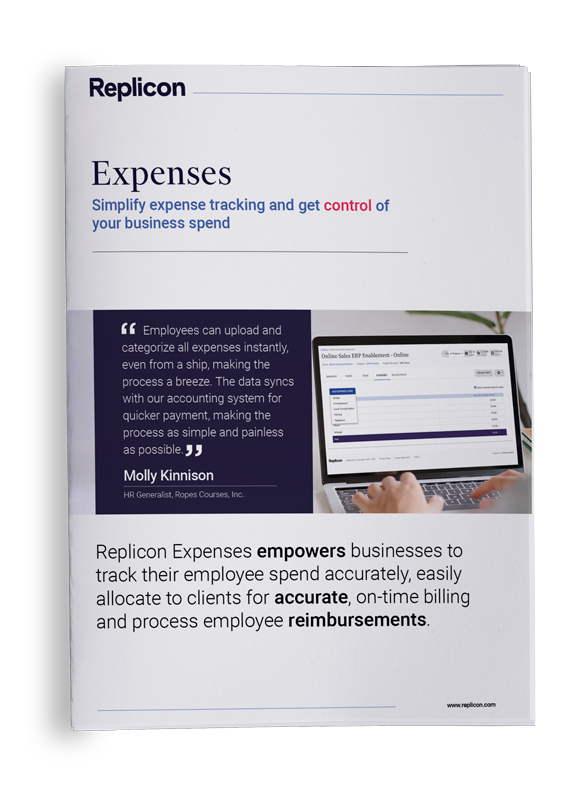 Replicon Expense Datasheet: Track Employee Expenses
