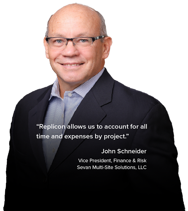 John Schneider vice president at seven multi-site solutions and user of replicon time tracking software