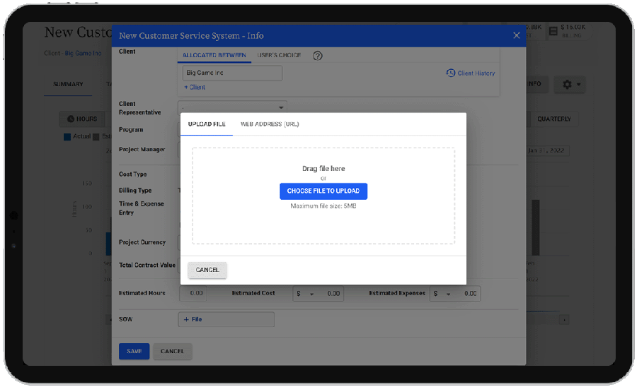 Attaching additional documents or files for project documentation purposes