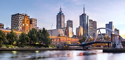 A view of Melbourne's skyline, city where Replicon's office is located