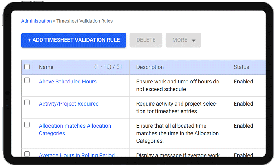 Enhanced Validation Rules and Notifications for Timesheets