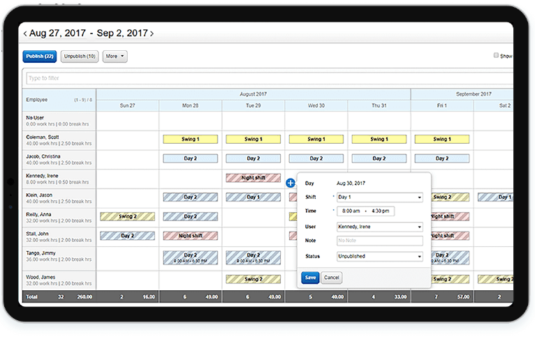 Comprehensive Schedule Management using Replicon