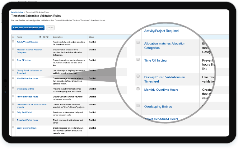 Advanced Validation Rules using Replicon Project Accounting Software