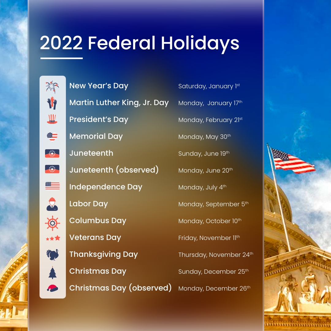 list of US federal holidays