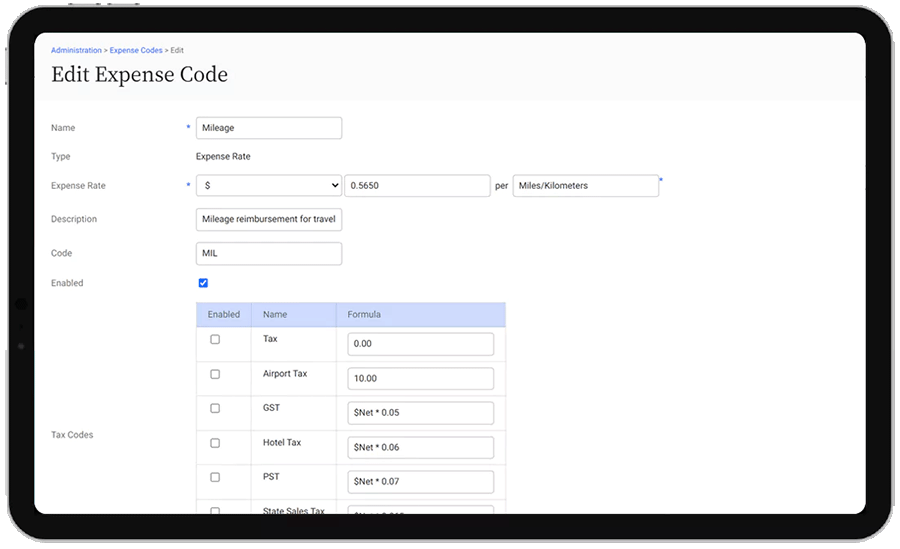best psa governance tool configurable expense codes to meet business needs