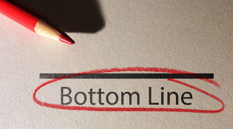 Bottom line text circled in red pencil on a textured paper surface