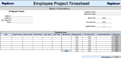 project timesheet template