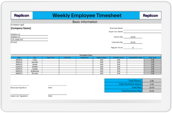 preview of weekly timesheet template