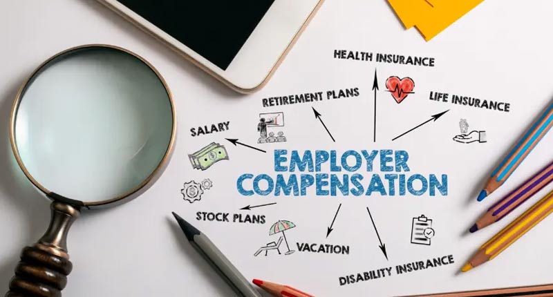 line image showing different employee compensation benefits