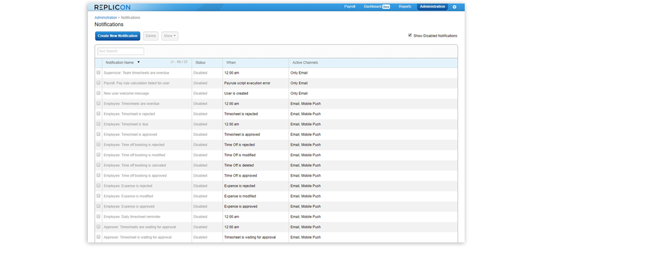 project notifications