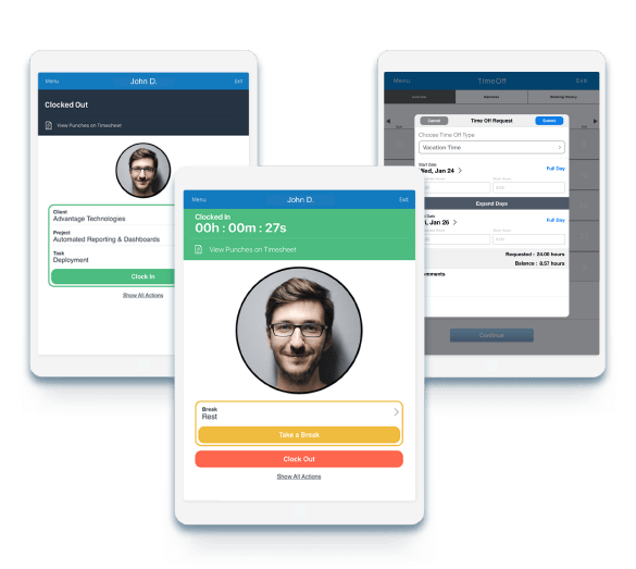 cloud based employee time clock app replicon