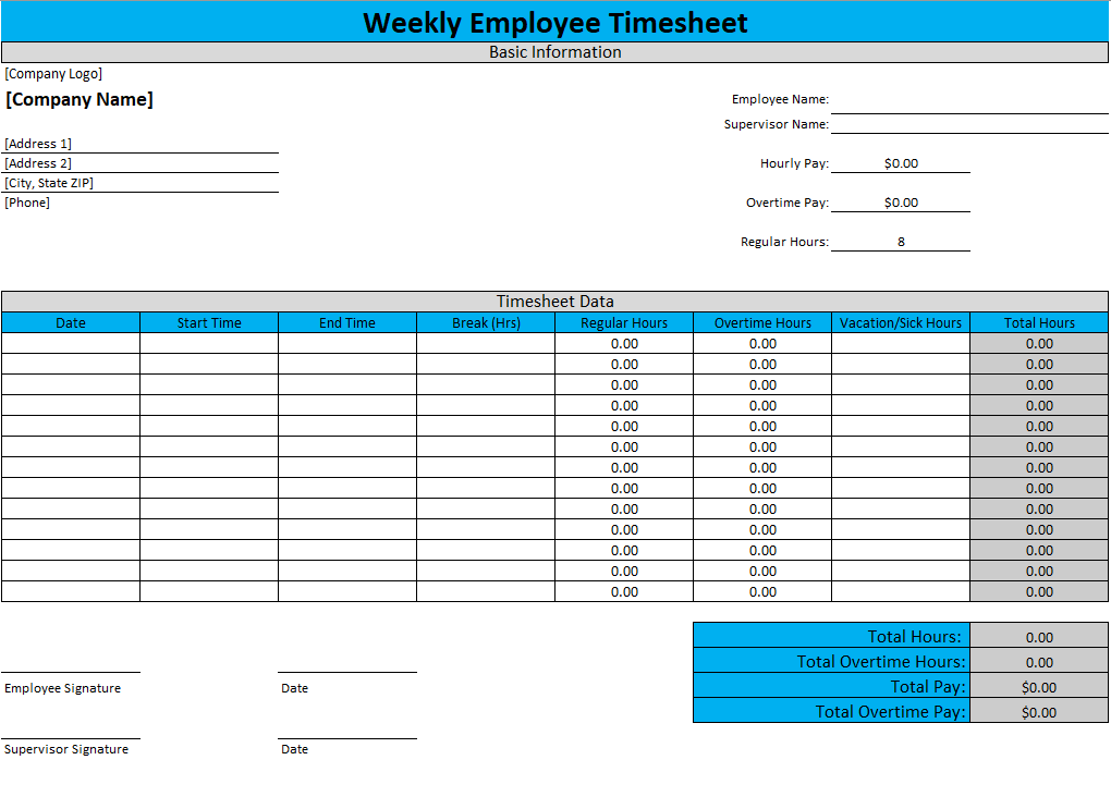 Download Our Free Weekly Timesheet Template | Replicon