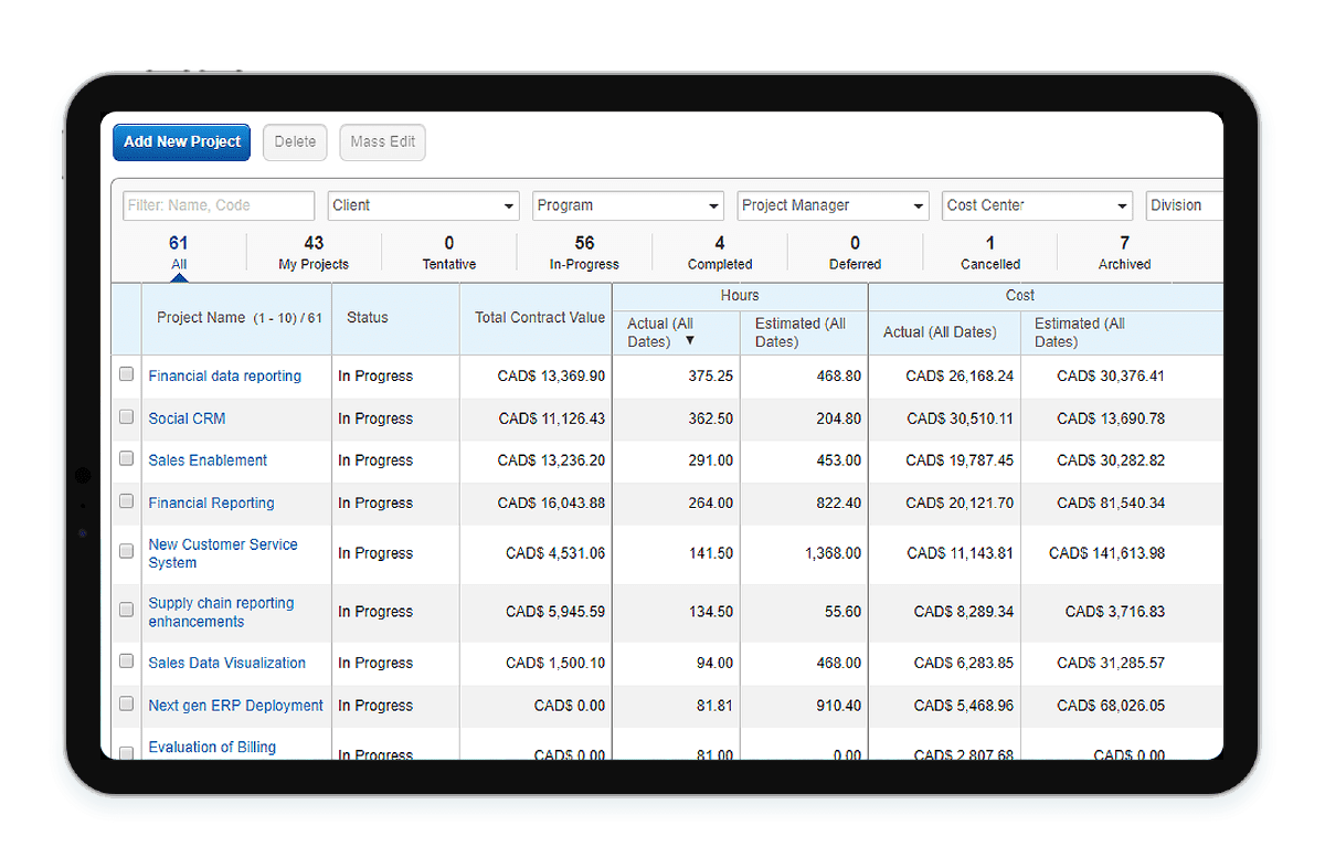 Agile costing and billing using Workday