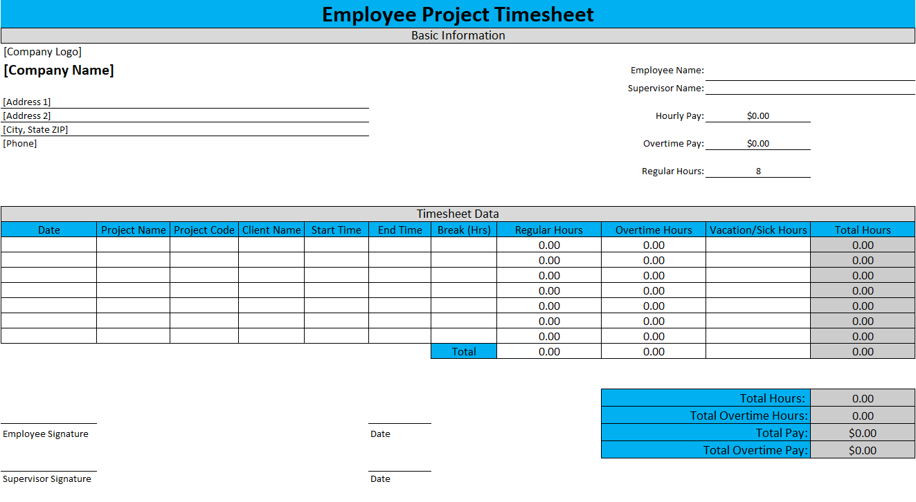Employee Project Timesheet