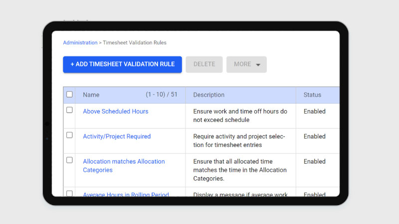 Data Validation Rules in Replicon Timesheets
